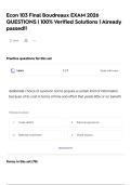Econ 103 Final Boudreaux EXAM 2026 QUESTIONS &vert; 100&percnt; Verified Solutions &vert; Already passed&excl;&excl;