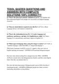 TESOL QUIZZES QUESTIONS AND ANSWERS WITH COMPLETE SOLUTIONS 100&percnt; CORRECT&excl;&excl;&excl;