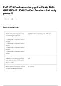 EMS 1055 Final exam study guide EXAM 2026 QUESTIONS &vert; 100&percnt; Verified Solutions &vert; Already passed&excl;&excl;
