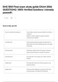 EMS 1055 Final exam study guide EXAM 2026 QUESTIONS &vert; 100&percnt; Verified Solutions &vert; Already passed&excl;&excl;&period;