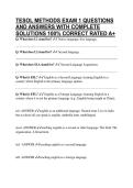 TESOL METHODS EXAM 1 QUESTIONS AND ANSWERS WITH COMPLETE SOLUTIONS 100&percnt; CORRECT RATED A&plus;
