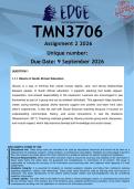 TMN3706 Assignment 2 &lpar;ANSWERS&rpar; 2026 - DISTINCTION GUARANTEED