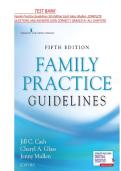 Test Bank for Family Practice Guidelines&comma; 5th Edition by Jill C&period; Cash&comma; Cheryl A&period; Glass & Jenny Mullen &vert; ISBN&colon; 9780826135834 &vert; Chapters 1-23 Complete &vert; Downloadable PDF