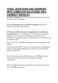 TESOL QUESTIONS AND ANSWERS WITH COMPLETE SOLUTIONS 100&percnt; CORRECT RATED A&plus;