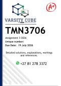 TMN3706 Assignment 3 &lpar;DETAILED ANSWERS&rpar; 2026 - DISTINCTION GUARANTEED