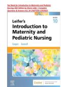 Test Bank For Leifer's Introduction to Maternity and Pediatric Nursing&comma; 10th Edition&comma; By Gloria Leifer&comma; All Chapters 1-34&comma; Latest Edition 