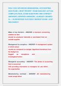 WGU C253 ADVANCED MANAGERIAL ACCOUNTING  2026 EXAM &vert;&vert; MOST RECENT  EXAM 2026-2027 ACTUAL  COMPLETE REAL EXAM QUESTIONS AND CORRECT  ANSWERS &lpar;VERIFIED ANSWERS &vert; ALREADY GRADED   A&plus; &vert;  GUARANTEED SUCCESS&excl;&excl; NEWEST EXAM &vert; JUST  RELEASED&excl;&excl;