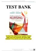 Test bank - public health nursing&colon; Population-Centered Health Care in the Community 11th edition &lpar;Stanhope&comma;2025&rpar;&comma; Newest Edition