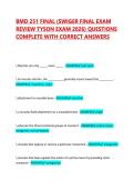 BMD 251 FINAL &lpar;SWIGER FINAL EXAM REVIEW TYSON EXAM 2026&rpar; QUESTIONS COMPLETE WITH CORRECT ANSWERS