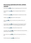 Biotechnology QUESTIONS WITH WELL VERIFIED  ANSWERS  Biotechnology - answer☑️️&period;&period;Techniques of managing biological systems for human benefit&period;  Genetic Engineering - answer☑️️&period;&period;Genes are manipulated &lpar;changed or deleted&rpar; in an  organism&period;  DNA Fingerprinting 