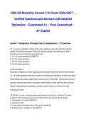 HESI OB Maternity Version 2 V2 Exam 2026&sol;2027 &ndash; Verified Questions and Answers with Detailed Rationales &ndash; Guaranteed A&plus; &ndash; Pass Guaranteed &ndash; A&plus; Graded