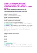 HIPAA & PATIENT CONFIDENTIALITY COMPLIANCE EXAM 2026 &vert; VERIFIED QUESTIONS & DETAILED RATIONALES STUDY GUIDE