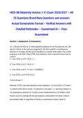 HESI OB Maternity Version 1 V1 Exam 2026&sol;2027 &ndash; All 55 Questions Brand New QandAs Actual Screenshots Format &ndash; Verified Answers with Detailed Rationales &ndash; Guaranteed A&plus; &ndash; Pass Guaranteed