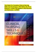 Test Bank For Canadian Clinical Nursing Skills And Techniques 10th Edition By Perry Patricia A  Potter All Chapters with Answers and Rationales &vert; LATEST&period;
