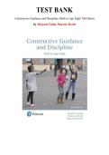 Test Bank for Constructive Guidance and Discipline&colon; Birth to Age Eight 7th Edition&comma; by Marjorie Fields&comma; Patricia Meritt&comma; Chapter 1-15 &vert; All Chapters