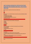 ANCC NURSING INFORMATICS CERTIFICATION EXAM  QUESTIONS AND ANSWERS 2026&vert;WELL-STRUCTURED&vert;  100&percnt; PASS 