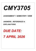 CMY3705 ASSIGNMENT 1 SEMESTER 1 2026 &ast;COMPLETE ANSWERS&ast; DUE 7 APRIL 2026 &lpar;BEST ANSWERS FOR THIS ASSIGNMENT&rpar;