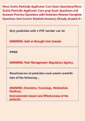 Nova Scotia Pesticide Applicator Core Exam Questions&sol;Nova  Scotia Pesticide Applicator Core prep Exam Questions and  Answers Practice Questions with Solutions Newest Complete  Questions And Correct Detailed Answers&vert; Already Graded A&plus;