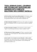 TESOL SEMINAR EXAM 2&colon; GRAMMAR AND VOCABULARY QUESTIONS AND ANSWERS WITH COMPLETE SOLUTIONS 100&percnt; CORRECT RATED A&plus;