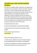 ACAMS Exam with Verified Detailed Answers&period;docx