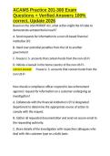 ACAMS Practice 201-300 Exam Questions &plus; Verified Answers 100- correct&comma; Update 2026&period;docx