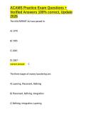 ACAMS Practice Exam Questions &plus; Verified Answers 100- correct&comma; Update 2026&period;docx