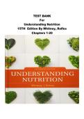 Test Bank for Understanding Nutrition&comma; 15th Edition &lpar;All Chapters Covered&rpar; &vert; Whitney & Rolfes &vert; Complete Study Guide with Verified Answers & Rationale