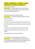 CAMS Certification - Chapter 1 Exam Questions & Answers &lpar;Grade A&plus;&rpar;&period;docx