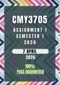 CMY3705 Assignment 1 Semester 1 2026 Memo &vert; Due Date 7 April 2026