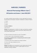 NURS6521 &sol; NURS 6521 Advanced Pharmacology Midterm Exam ACTUAL EXAM 2026&sol;2027 &vert; 100 Q&A &vert; Verified Answers &vert; Pass Guaranteed - A&plus; Graded
