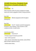 ACAMS Directives &lpar;Detailed&rpar; Exam Questions & Answers &lpar;Grade A&plus;&rpar;&period;docx