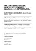 TESOL QUIZ 4 QUESTIONS AND ANSWERS WITH COMPLETE SOLUTIONS 100&percnt; CORRECT RATED A&plus;