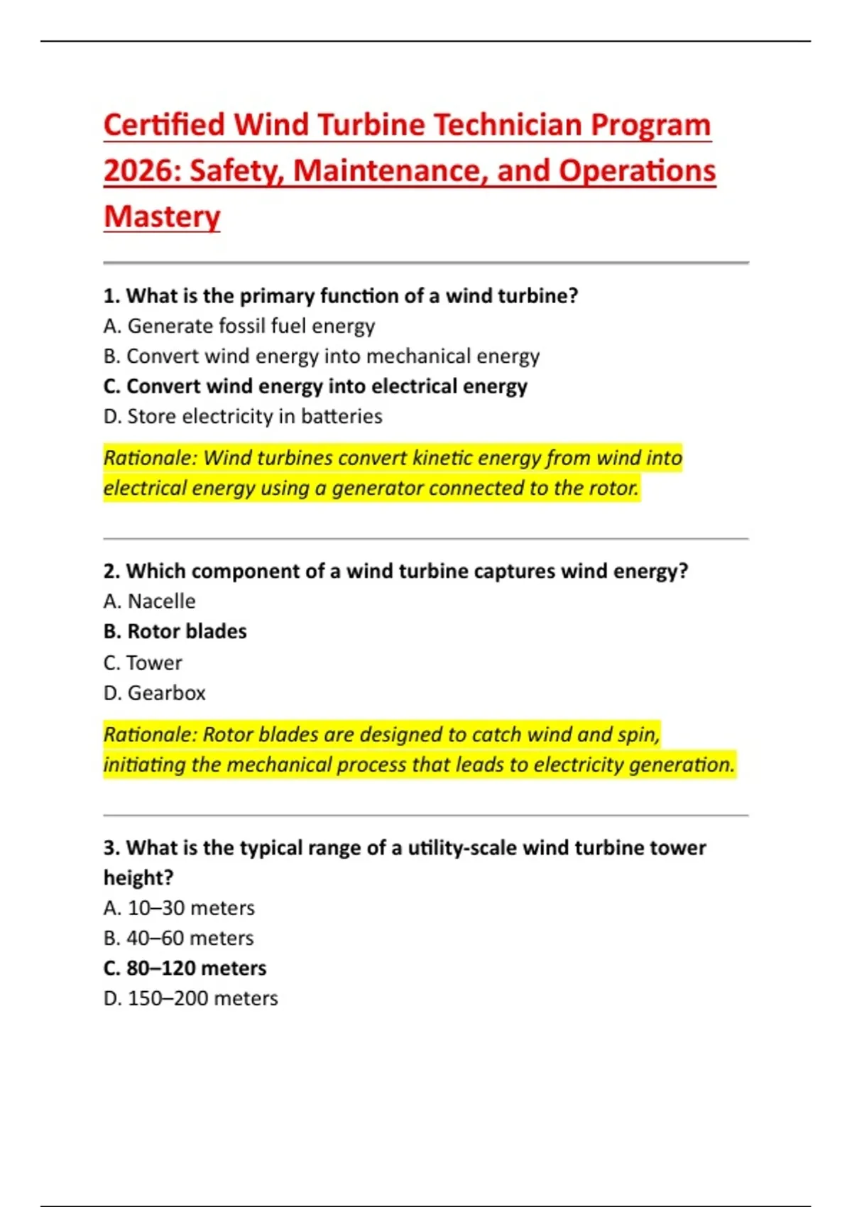 Windmill Program Certified Wind Turbine Technician Program – 2026: Safety, Maintenance ...