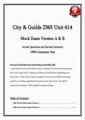 City & Guilds 2365 Unit 614 Mock Exam &lpar;Version A & B &ndash; 2026&sol;27 Curriculum&rpar; &ndash; Actual Questions & Revised Answers &vert; 100&percnt; Pass Guarantee