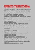 National Pilates Certification QUESTIONS & ANSWERS 2026 &vert; A&plus; GRADED 100&percnt; VERIFIED