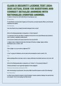 CLASS D SECURITY LICENSE TEST 2024 2025 ACTUAL EXAM 150 QUESTIONS AND  CORRECT DETAILED ANSWERS WITH  RATIONALES &lpar;VERIFIED ANSWERS 