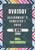 DVA1501 Assignment 2 Semester 1 2026 Memo &vert; Due Date 13 April 2026