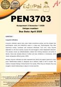 PEN3703 Assignment 2 &lpar;COMPLETE ANSWERS&rpar; Semester 1 2026 - DUE April 2026
