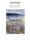 Test Bank for Database Concepts&comma; 10th edition by David Kroenke&comma; Chapter 1-7 &vert; All Chapters