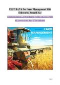 Test Bank for Farm Management 10th Edition &ndash; Ronald Kay Complete Chapters 1&ndash;22 Practice Questions & Verified Answers PDF &lpar;Latest Update 2026&rpar;