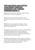 NUR 3450 EXAM 4 2026 ACTUAL EXAM SCRIPT COMPLETE QUESTIONS AND VERIFIED ANSWERS GRADE A&plus;