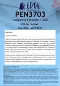 PEN3703 Assignment 2 &lpar;ANSWERS&rpar; Semester 1 2026 - DISTINCTION GUARANTEED