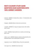 NOCTI CULINARY STUDY GUIDE QUESTIONS EXAM QUESTIONS WITH 100&percnt; CORRECT ANSWERS