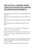 NURS 190 PHYSICAL ASSESSMENT MIDTERM CERTIFICATION EVALUATION 2026 QUESTIONS WITH PRACTICE SOLUTION GRADED A&plus;