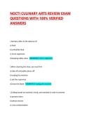 NOCTI CULINARY ARTS REVIEW EXAM QUESTIONS WITH 100&percnt; VERIFIED ANSWERS