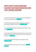 NOCTI STUDY GUIDE QUESTIONS CULINARY 2026 EXAM QUESTIONS AND 100&percnt; VERIFIED ANSWERS