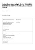 Eyelash Extension Multiple Choice EXAM 2026 QUESTIONS &vert; 100&percnt; Verified Solutions &vert; Already passed&excl;&excl;