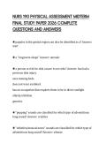 NURS 190 PHYSICAL ASSESSMENT MIDTERM FINAL STUDY PAPER 2026 COMPLETE QUESTIONS AND ANSWERS
