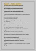 Exam 1 Food Safety 