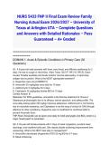 NURS 5433 FNP II Final Exam Review Family Nursing Actual Exam 2026&sol;2027 &ndash; University of Texas at Arlington UTA &ndash; Complete Questions and Answers with Detailed Rationales &ndash; Pass Guaranteed &ndash; A&plus; Graded